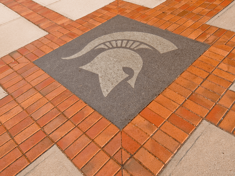 Spartan helmet in brick