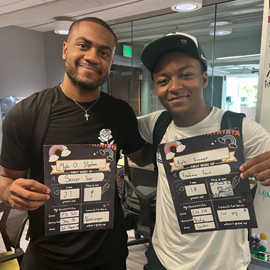 Two male students posing for the camera